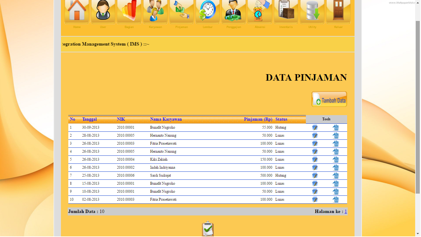 Source Code Aplikasi Sistem Informasi Manajemen Kepegawaian Free Gratis